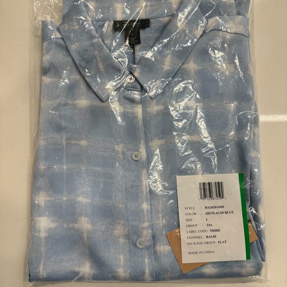 Print Button-Up Shirt Halogen-NWT SIZE: LARGE - Picture 3 of 5